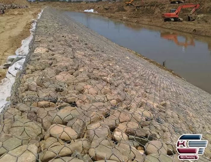Woven Gabion Mattress used for slope protection