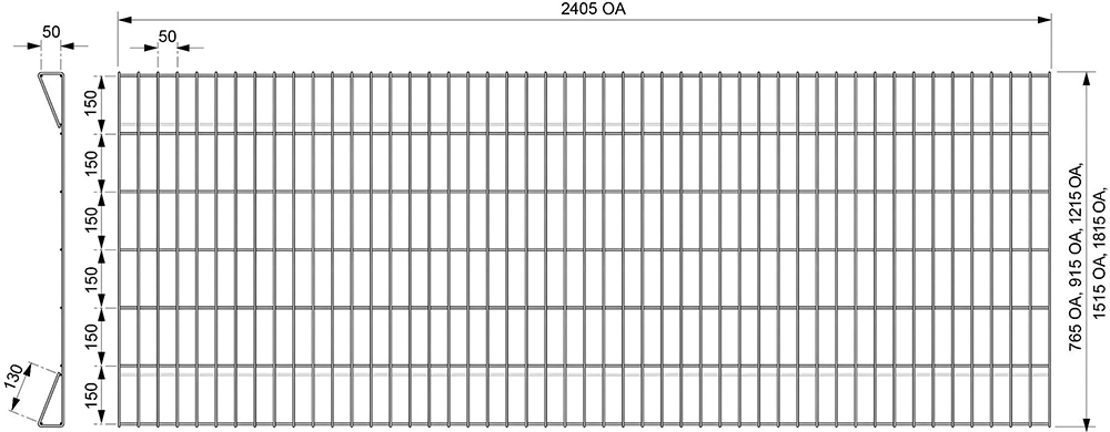 Roll Top Fence drawing