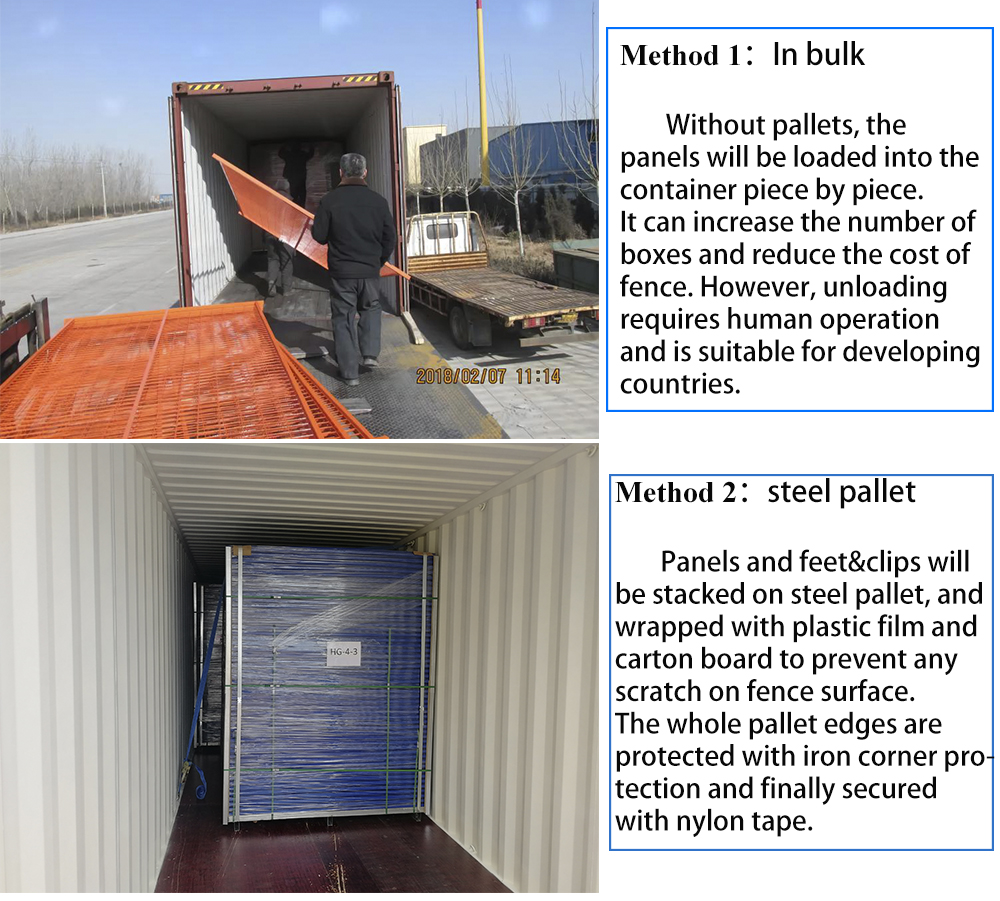 packing and shipping of Canada Temporary Fence