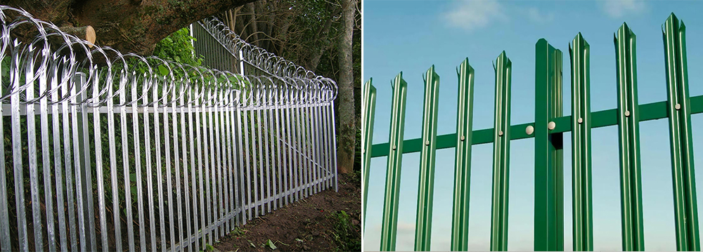 galvanized and PVC coated Palisade Fence