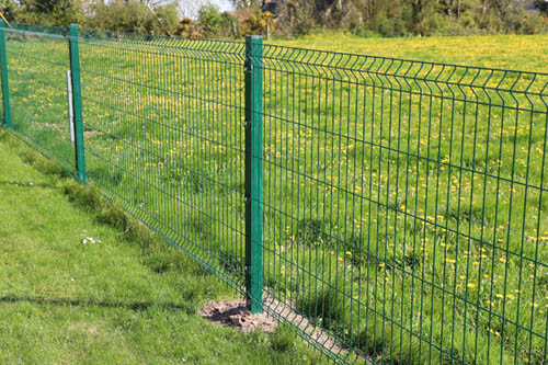 buried in earth square post fence