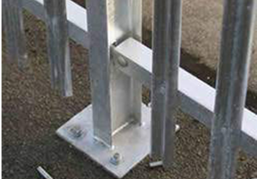 Bolted Method of palisade fence post installation