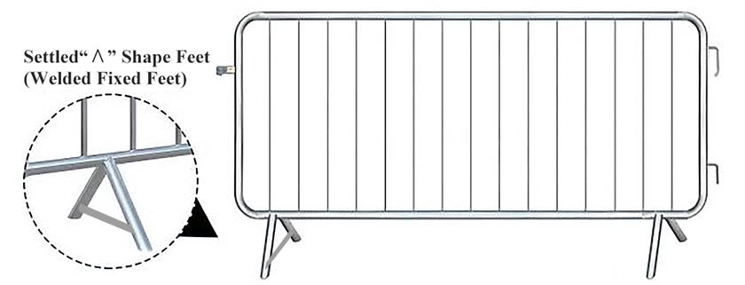 Welded Fixed Feet Crowd Control Barrier