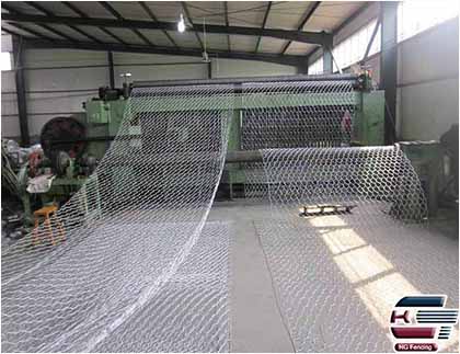 production of heavy hexagonal gabion mesh in huaguang's factory