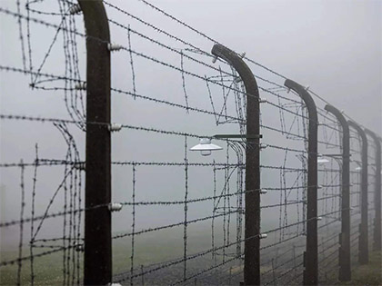 Barbed wire fences are used on battlefields and military bases