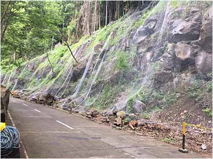 Chain Link mesh fence used for slope protection