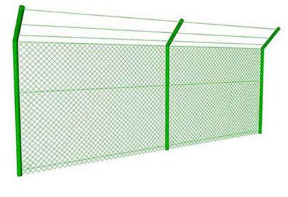 PVC Coated Chain Link Fence with barbed wire