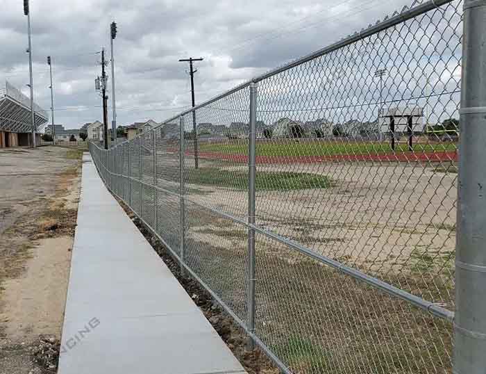 Galvanized chain link fence