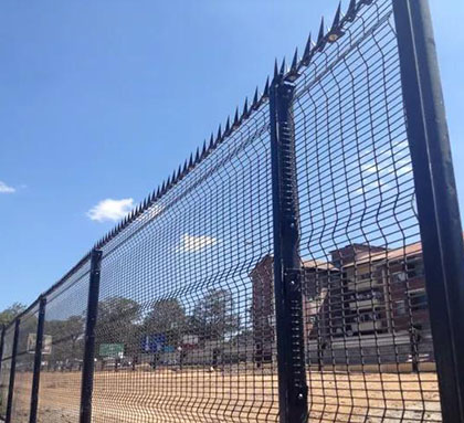 358 anti-climb fence with razor barbed wire 3. 358 Anti-climb Fence with anti-climbing spikes