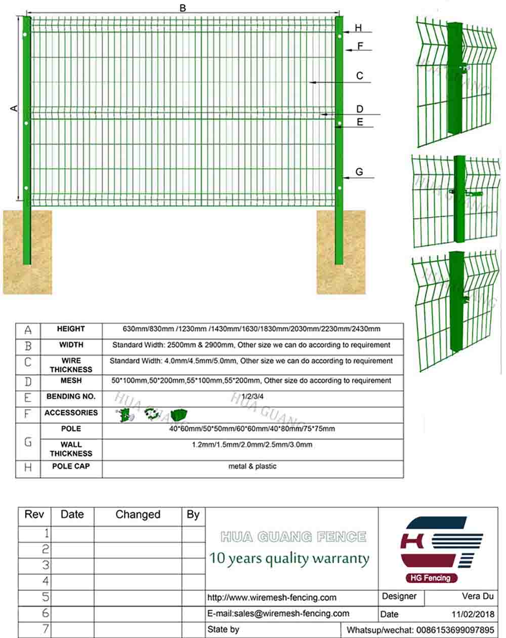 3d Security Fence with Square Post