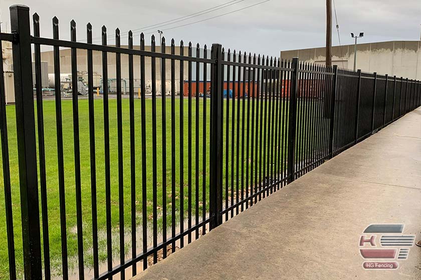 Steel picket fence