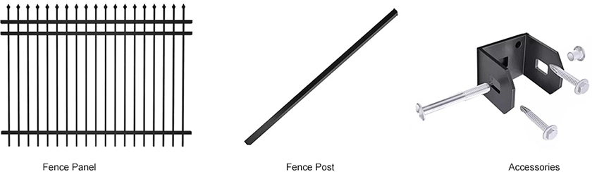 1 set of Steel picket fence