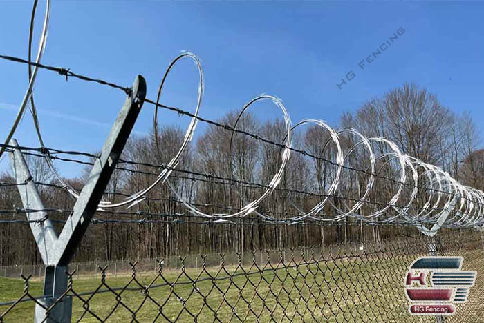 razor wire install on chain link fence