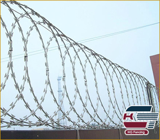 Flat razor wire install on the wall