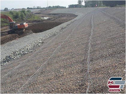Gabion mattress used for slope protection
