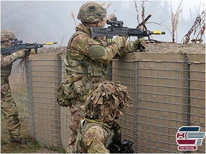 Welded Gabion Basket as defensive barrier used for military protection