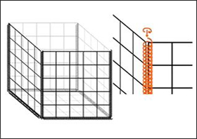 Connect the welded gabion panels with spring wire