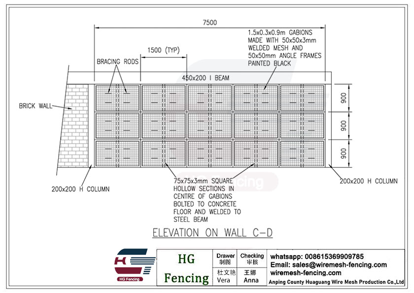 Drawing of Welded Gabion Basket