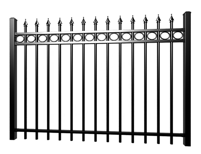 Steel picket fence