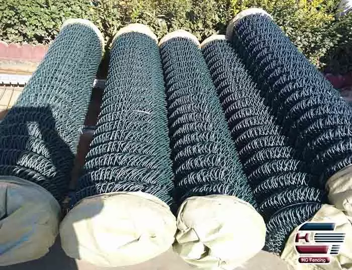 Package of PVC coated chain link fence roll