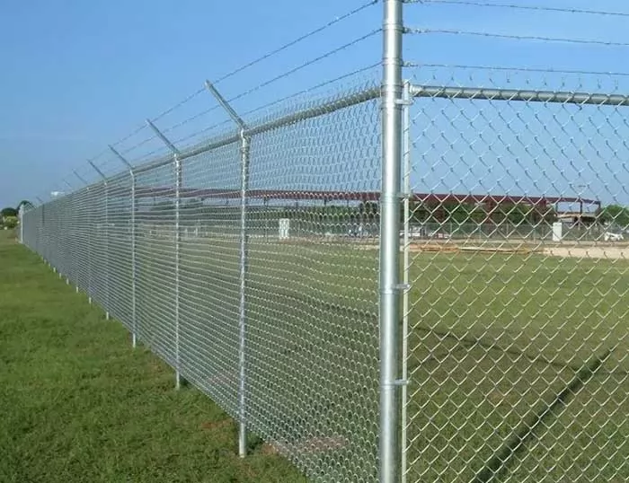 Galvanized Cyclone Wire Fence with barbed wire
