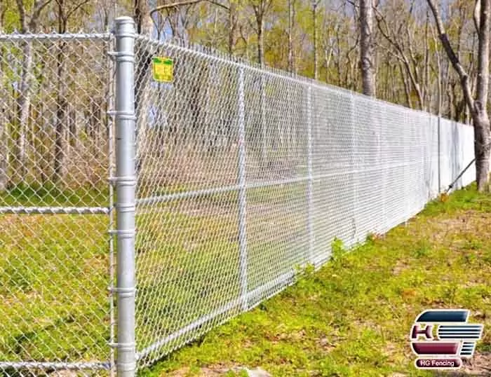 Galvanised chain link fence used as park fencing