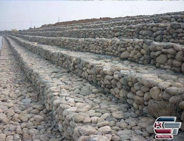 Woven Hexagonal Gabion Meshused for dam protection