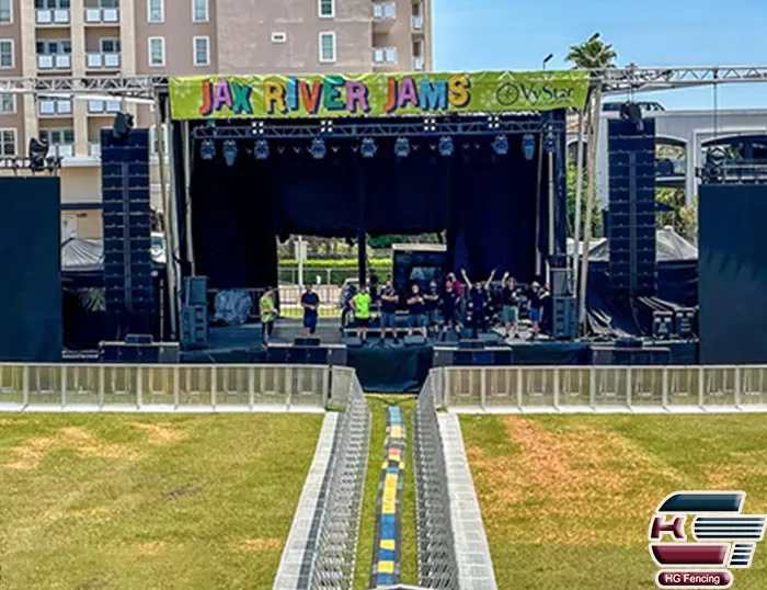 Aluminum Stage Barrier used as Concert Barricade  