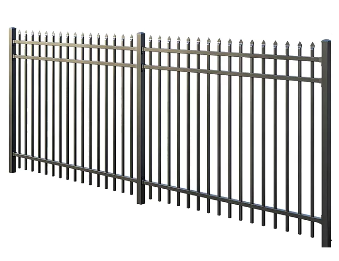 Steel picket fence